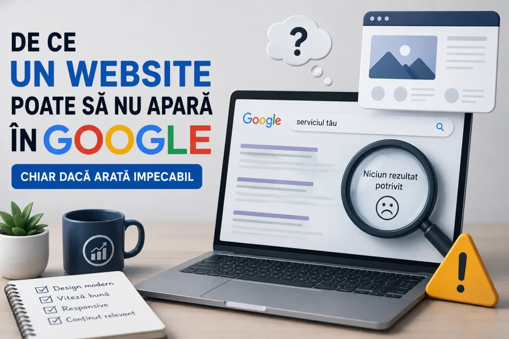 Website nu apare în Google? De ce designul impecabil nu este suficient website nu apare în Google